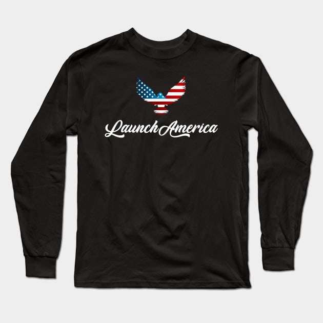 LAUNCH AMERICA Long Sleeve T-Shirt by Crazy Shirts For All